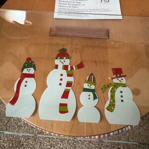 The Pampered Chef - Snowmen Rectangle Glass Platter